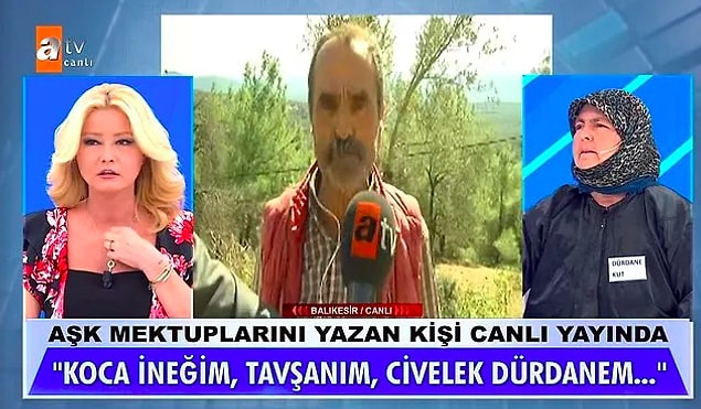 Balıkesir'in Havran ilçesinde yaşayan Ramazan Şahin'in evli Dürdane Kut'a yazdığı mektuptaki 'Koca ineğim, tavşanım, civelek Dürdanem' sözleri bugüne damgasını vurdu