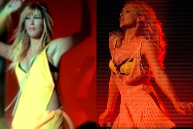1. Birebir aynı olmasa da Hande Yener 'Acele Etme' ve Kylie Minogue 'Red Blooded Woman' arasında büyük benzerlikler var.