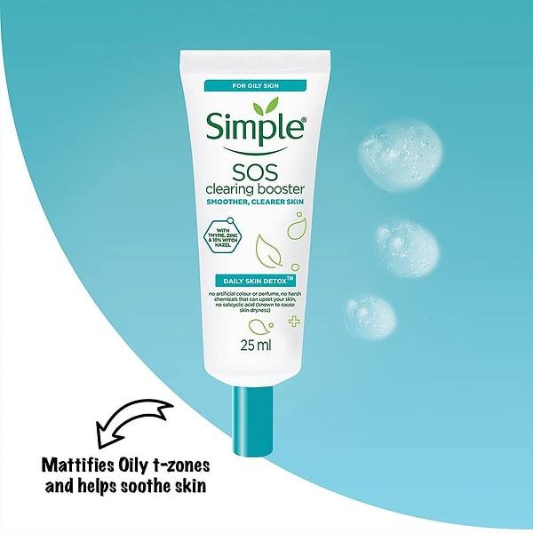 9. Kusursuz ve mat görünen bir cilt isteyenlerin tercihi: Simple Daily Skin Detox SOS matlaştırıcı jel.