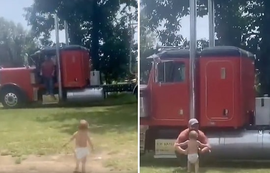 Bir Süredir Göremediği Uzun Yol Şoförü Babasına Kavuşan Ufaklığın İçinizi Isıtacak Görüntüleri