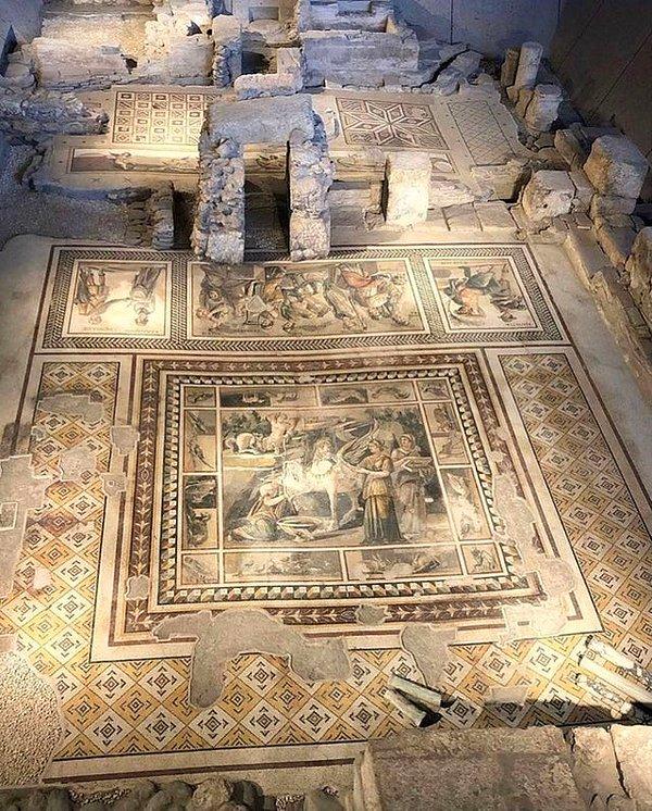 13. Dünyanın en büyük tek parça antik taban mozaiği 836 metrekare büyüklüğüyle Antakya'dadır.
