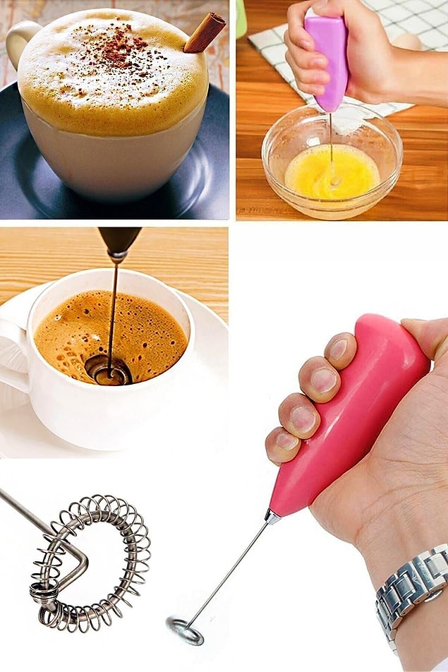 4. Kahvesever herkesin bayılacağı, latte art'lar yapmak için kargoyu dört gözle bekleyeceği bir süt köpürtücü...