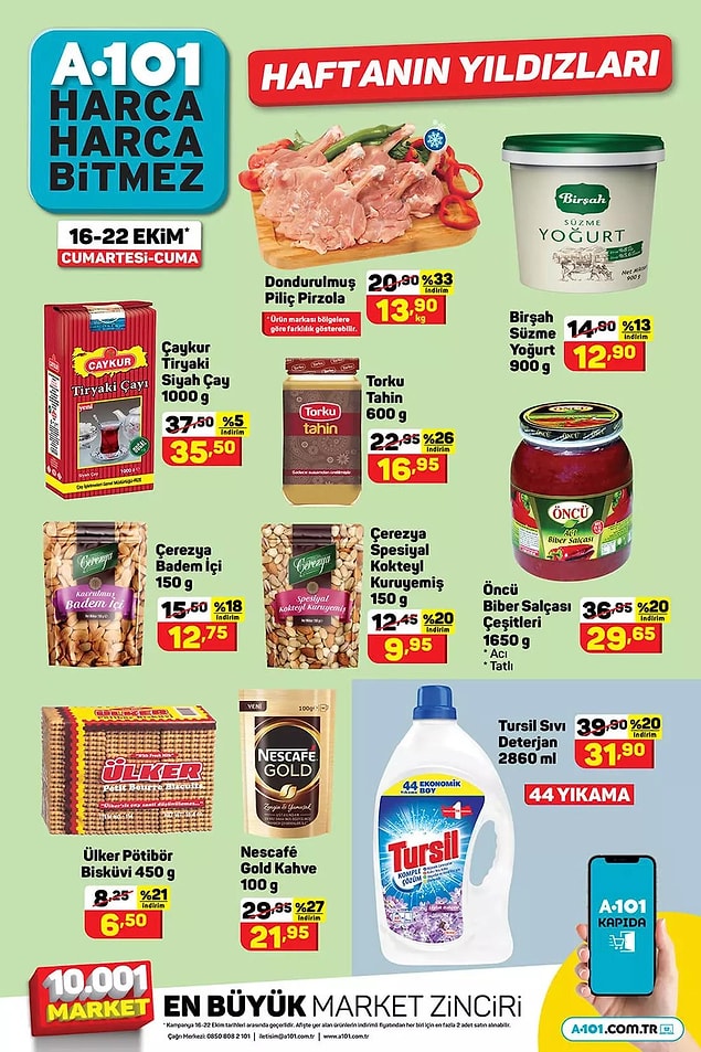 Bu hafta A101'de Dondurulmuş Piliç Pirzola 13,90 TL.