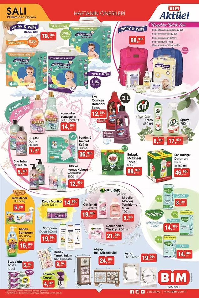 Bu hafta BİM'de Jenny & Willy Hoşgeldin Bebek Seti 69,90 TL.