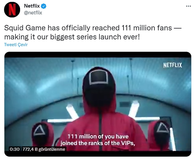 Gerilim dolu sahneleriyle diziseverlerin gözdesi olan Squid Game, geçtiğimiz günlerde dünya çapında 111 milyon seyirciye ulaşarak bir rekor kırdı!