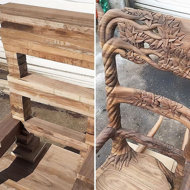 25. Ahşap bir sandalyenin geçirdiği değişim: