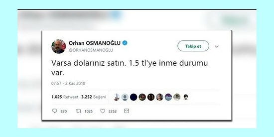 Dolar 10 Liraya Dayanınca Orhan Osmanoğlu "Doların 1.5 TL'ye İnme Durumu Var" Tweetini Sildi
