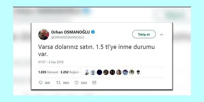 Dolar 10 Liraya Dayanınca Orhan Osmanoğlu "Doların 1.5 TL'ye İnme Durumu Var" Tweetini Sildi
