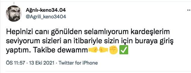 Instagram'da şansını denedikten sonra TikTok'ta aradığı şöhreti bulan Ağrılı 04, Twitter'da gördüğü yoğun ilgiden sonra bir de Twitter hesabı açtı.