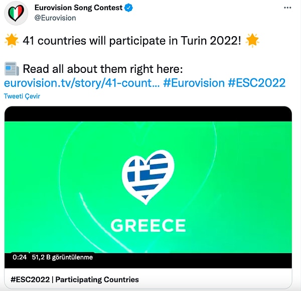 Biz katılmayı beklerken hatta göndereceğimiz isimleri bile düşünürken  "Eurovision Song Contest" hesabının yaptığı paylaşımla hevesimiz kursağımızda kaldı.