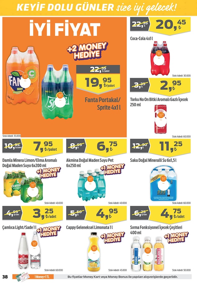 Sırma Fonksiyonel İçecek çeşitleri 4,75 TL.