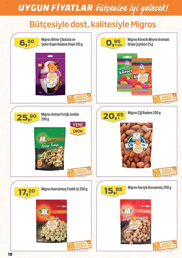 Migros Çiğ Badem (200 g) 20,65 TL.