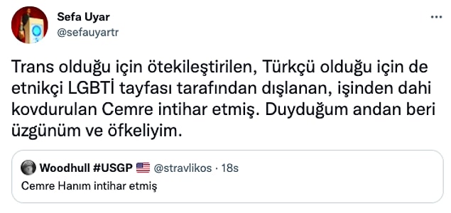 Yine iddialara göre LGBTİ+ dernekler tarafından işinden kovdurulmuş ve mahalle baskısına maruz kalmıştı.