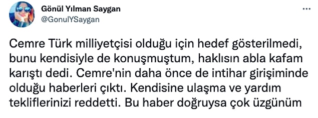 Ancak kendisinin yardım tekliflerini reddettiğini belirtti.