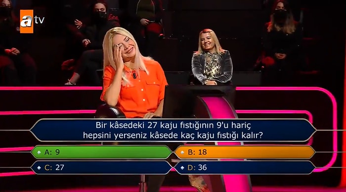 'Bir Kasedeki 27 Kaju Fıstığının 9'u Hariç Hepsini Yerseniz Kaç Kaju Kalır?' Sorusunu Bilemeyen Yarışmacı