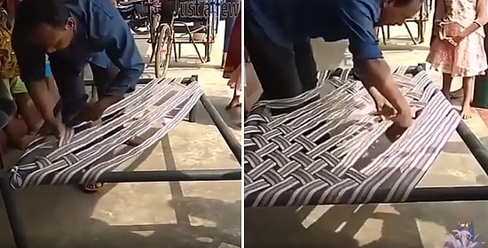 Dakikalar İçerisinde Hasır Yatak Yapan Adamı İzlerken Hipnotize Olacaksınız