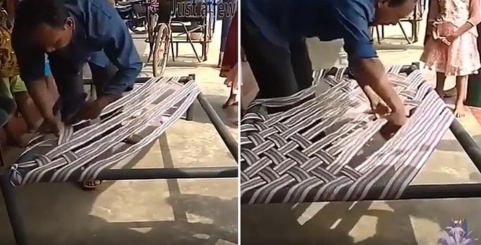 Dakikalar İçerisinde Hasır Yatak Yapan Adamı İzlerken Hipnotize Olacaksınız