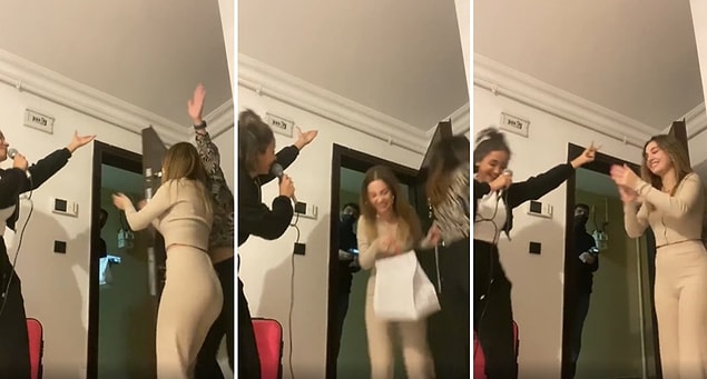 Sosyal medya fenomeni Zeynep Sürmeli'nin paket servis getiren kuryeyi arkadaşlarıyla dans ederek karşılaması ve eğlencelerine malzeme etmesi sosyal medyada tepki çekti.