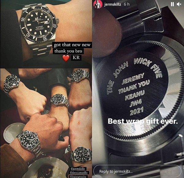 Ekibi bu hediye karşısında mutlu oldu ve herkes kendi Instagram hesabında paylaştı. Saatin bir tanesinin fiyatının yaklaşık 9 bin dolar olduğu düşünülüyor...