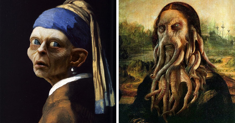 В честь Хэллоуина художники из DesignCrowd объединили классические картины с известными героями поп-культуры (20 фото)