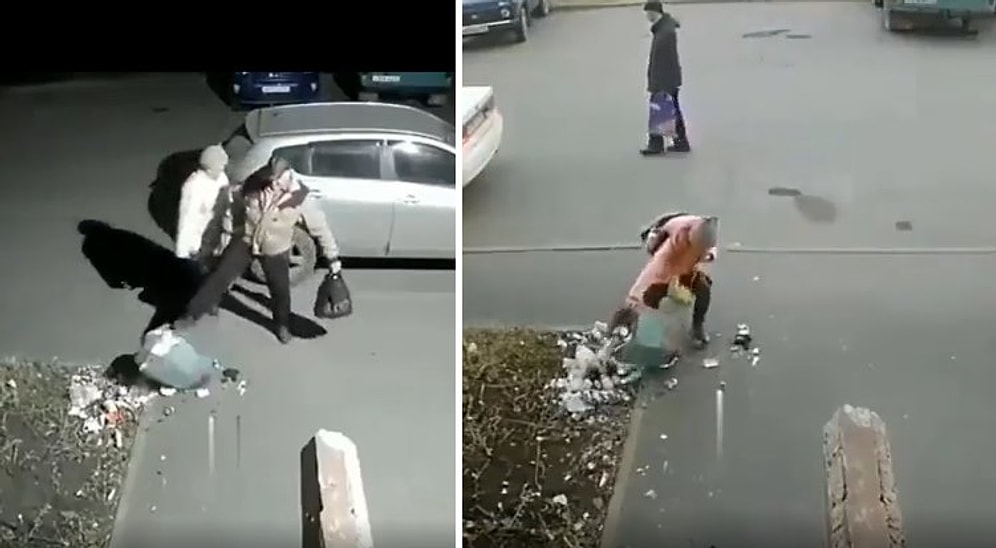 Çocuklardan Öğrenecek Çok Şey Var! Hiçbir Zararı Olmayan Çöp Kovasını Deviren Dayı ve O Kovayı Düzelten Çocuk