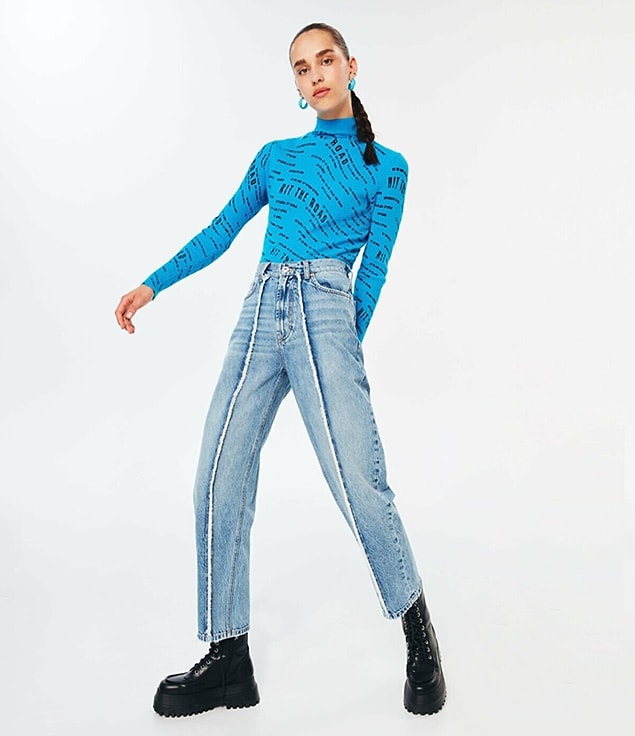 8. En eğlenceli kombinlerinizin yıldızı: Twist mom jeans