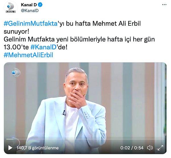Şimdi ise Kanal D ekranlarında yayınlanan ve her hafta sunucusu değişen Gelinim Mutfakta isimli programın bu haftaki sunucusu olan Mehmet Ali Erbil yeniden gündemde.