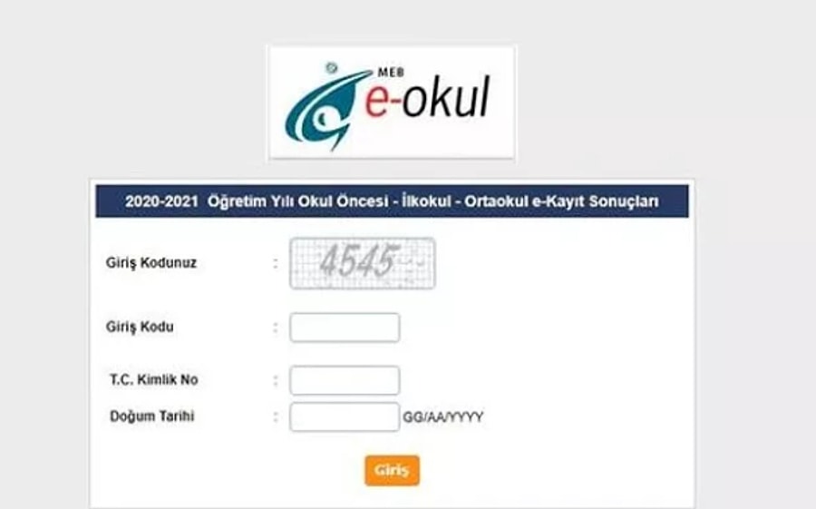 E Okul Veli Bilgilendirme Sistemi Giris Ekrani E Okul Sinav Notu Sorgulama Ekrani