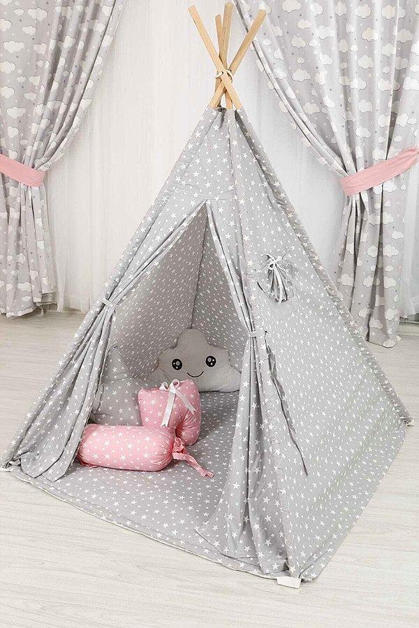 1. Şirin mi şirin bir çadır ile bebeğinize tatlı bir alan sunun.