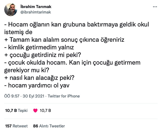 1. E kendiniz de gelmeseydiniz?