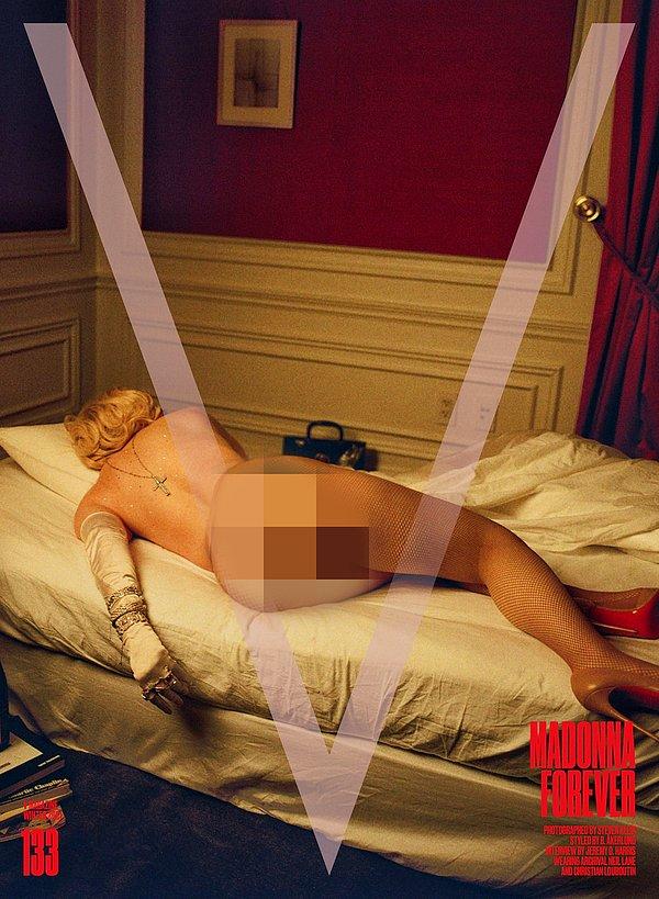 Ancak Madonna'nın yanında telefon ve uyku ilaçlarıyla bir otel odasının yatağında poposu açık halde uzandığı bu fotoğraf kısa sürede tepki topladı!