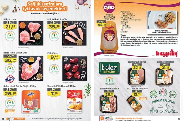 7. Bolca Tabaklı Hindi Bütün But Kg 36,90 TL.