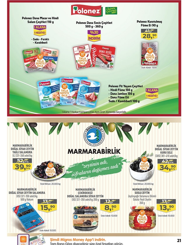 10. Polonez Fit Yaşam çeşitlerinde 1 alana 1 bedava kampanyası var.