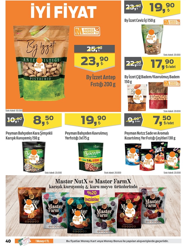 29. Master Nut X ve Master Farm X ürünleri %20 indirimli.