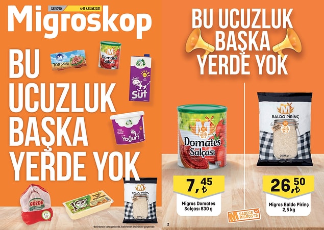 46. Migros Domates Salçası 830 g 6,90 TL.