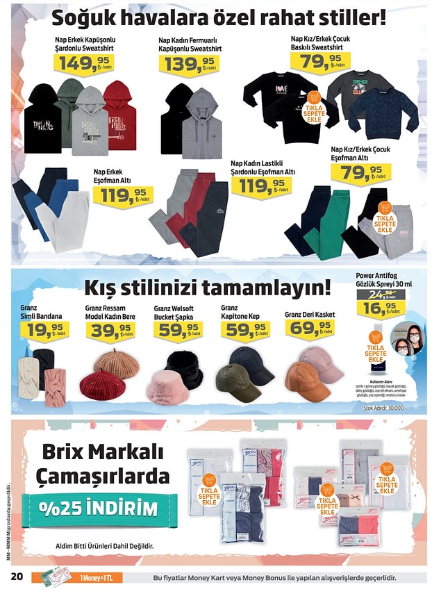 60. Brix çamaşırlar %25 indirimli.