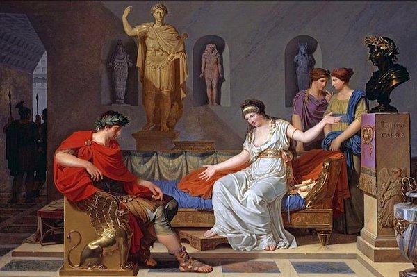4- Bir anlaşma ile başlayan, sonrasında Shakespeare'e konu olacak kadar büyüyen bir aşk öyküsü: Kleopatra ve Julius Sezar!