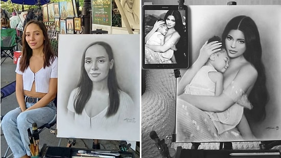Российский уличный художник рисует фотореалистичные портреты всего за час