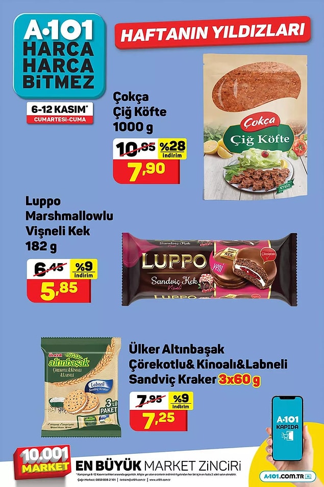 Çokça 1000 gr Çiğ Köfte 7,90 TL.