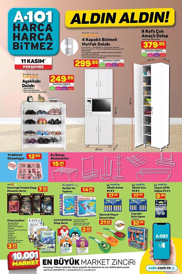 Banyo aksesuarları 15,95 TL.