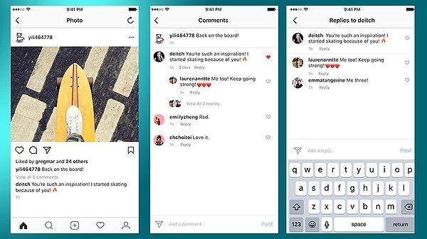 Yapılacak güncellemeye göre artık Instagram ile eş zamanlı olarak Facebook'ta paylaşılan gönderilerin yorumları Instagram'da görüntülenebilecek.