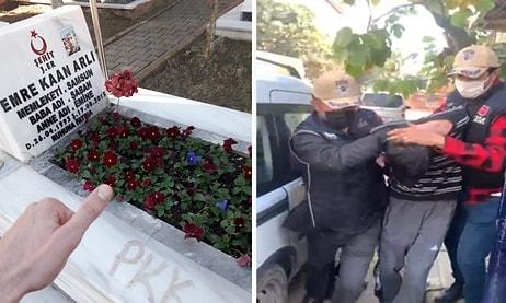Kocaeli'de Şehit Mezarına Saldıran Provokatör Yakalandı