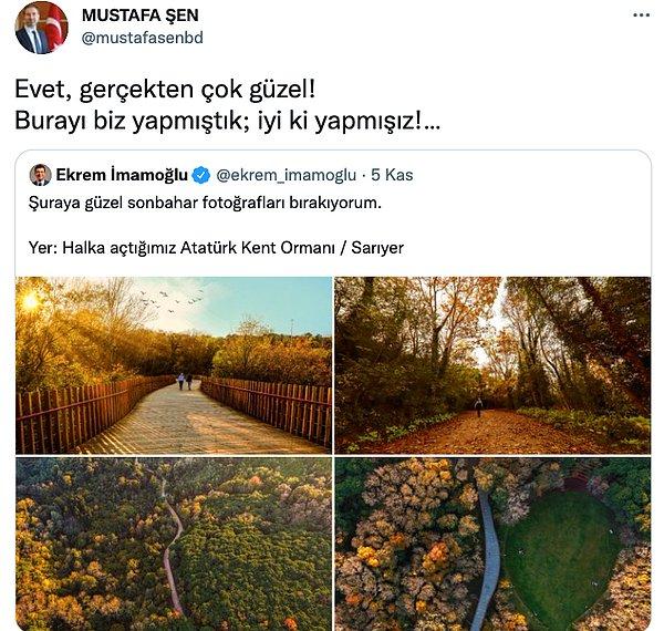 İmamoğlu'nun orman paylaşımın AKP'den 'Biz yapmıştık' karşılığı geldi...