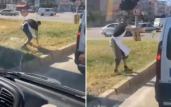 Araç İçinden Muz Kabuğunu Yere Atan Sürücüye Çöpünü İade Eden Vatandaş