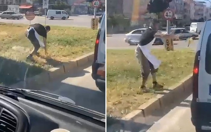 Araç İçinden Muz Kabuğunu Yere Atan Sürücüye Çöpünü İade Eden Vatandaş