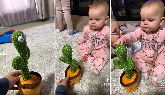 Dans Eden Kaktüs Oyuncakla Konuşmaya Çalışan Ufaklığın İzlerken Pamuk Gibi Olacağınız Anları