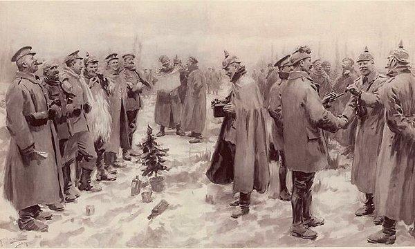 2. Birinci Dünya Savaşı sırasında Noel arifesinde Alman ve İngiliz askerler silahlarını bırakıp birlikte vakit geçirdiler, hatta birlikte futbol bile oynadılar. Ne yazık ki noel sonrası birbirlerini öldürmeye devam ettiler.