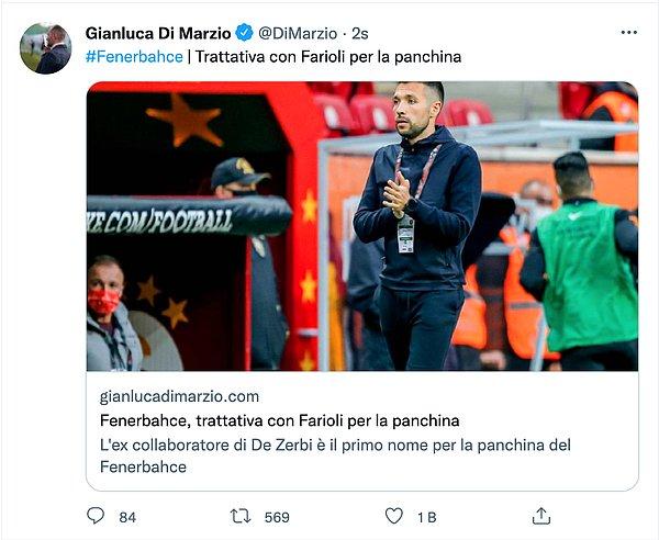 İtalyan gazeteci Gianluca Di Marzio sarı-lacivertli takımın Francesco Farioli'yi istediğini öne sürdü.