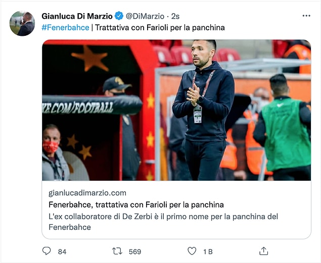 İtalyan gazeteci Gianluca Di Marzio sarı-lacivertli takımın Francesco Farioli'yi istediğini öne sürdü.
