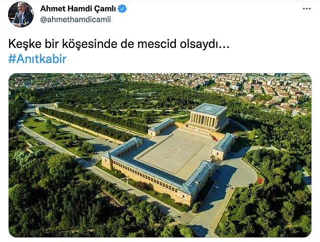 5. Yeliz lakaplı AKP İstanbul Milletvekili Ahmet Hamdi Çamlı, 10 Kasım'da Atatürk'ü anmak yerine Anıtkabir'le ilgili bir paylaşım yaptı. Çamlı'nın yaptığı bu paylaşım büyük tepki çekti.